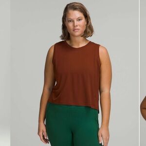 LULULEMON Train To Be Tank Top *High-Low Hem* Size 4 Date Brown